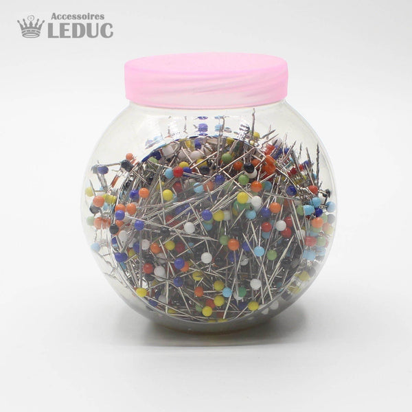 Glass Head Pins Mixed 0.65*30mm - Box of 1000 Pins - ACCESSOIRES LEDUC BV