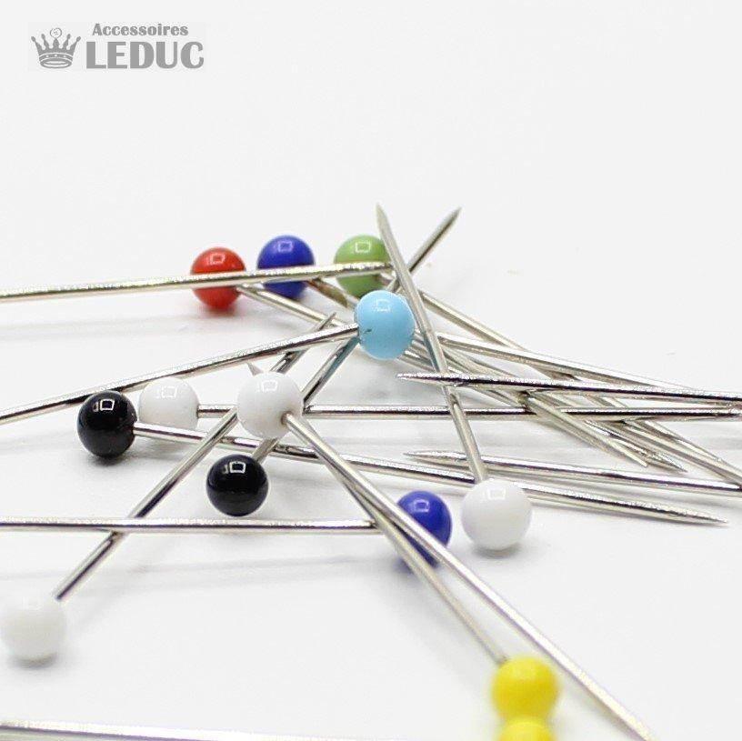 Glass Head Pins Mixed 0.65*30mm - Box of 1000 Pins - ACCESSOIRES LEDUC BV