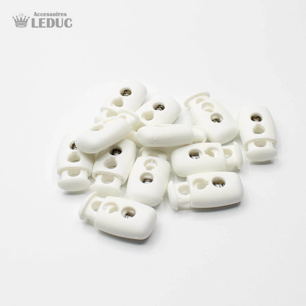 20 White Big Cord Stoppers - ACCESSOIRES LEDUC BV