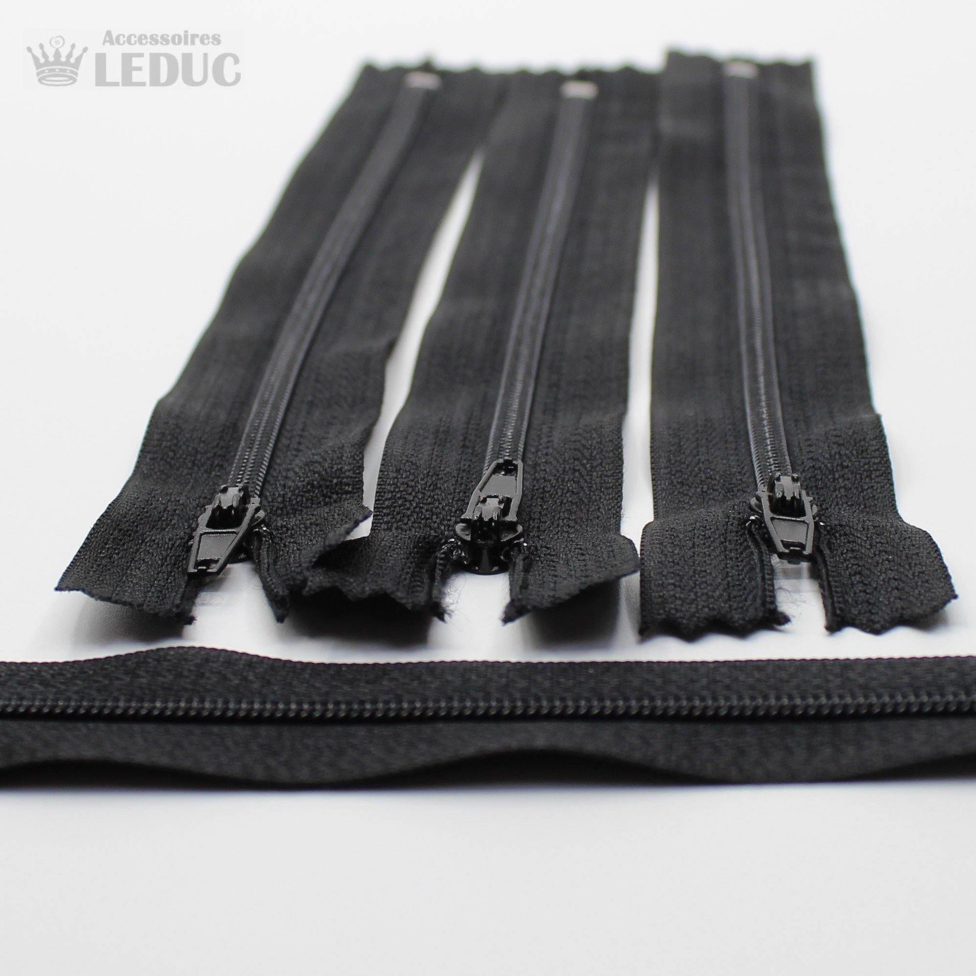 BLACK OR WHITE Nylon Zippers (10pcs) - ACCESSOIRES LEDUC BV