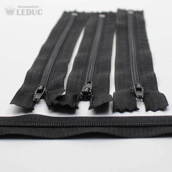 BLACK OR WHITE Nylon Zippers (10pcs) - ACCESSOIRES LEDUC BV