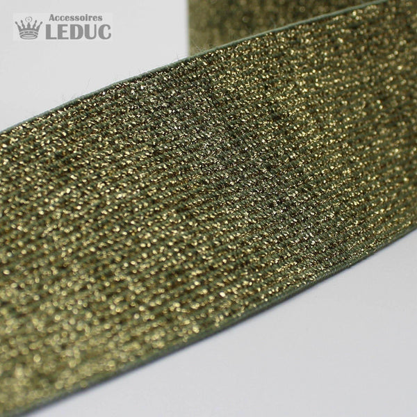 10 meters Khaki / Gold 4cm Elastic - ACCESSOIRES LEDUC BV