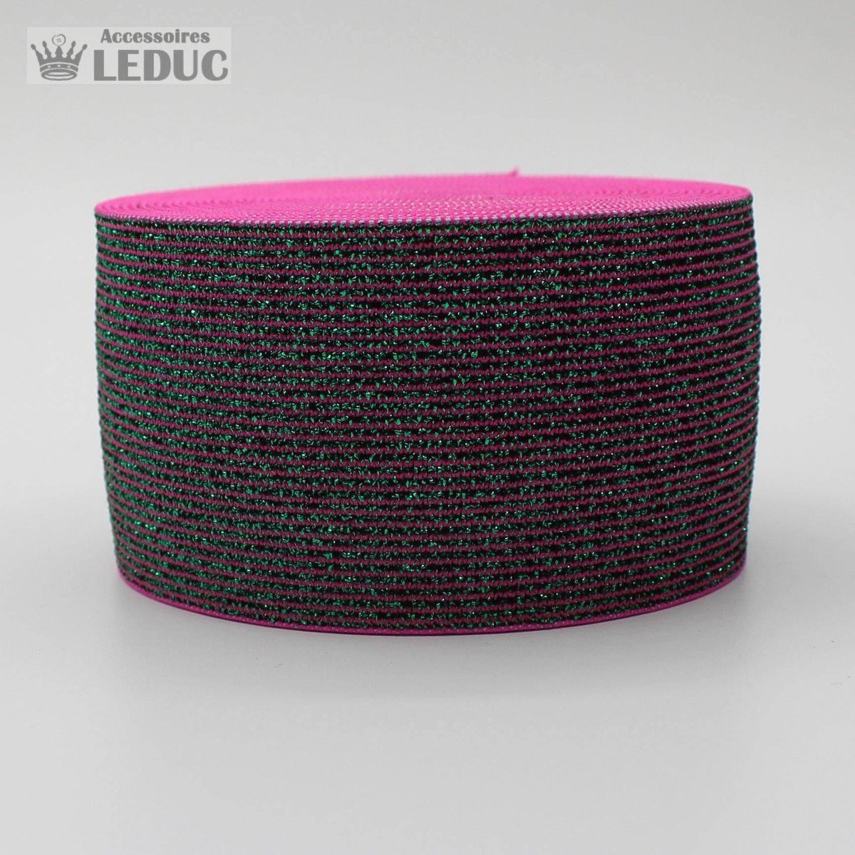 10 meters Rose / Khaki 4cm Lurex Elastic - ACCESSOIRES LEDUC BV