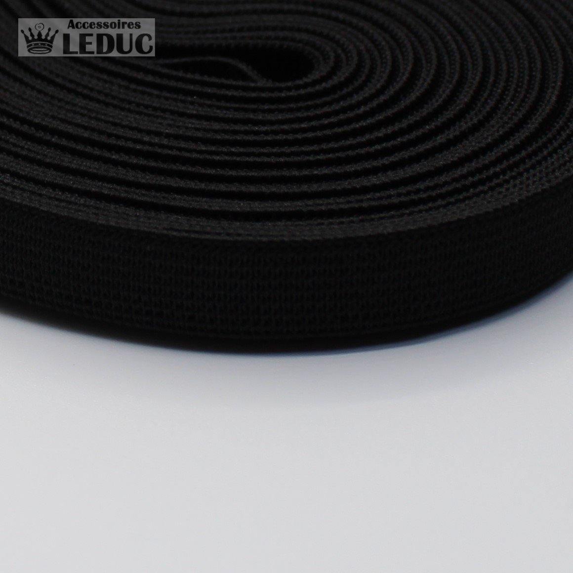 10 METERS - 10mm Knitted Elastic (Black or White) - ACCESSOIRES LEDUC BV