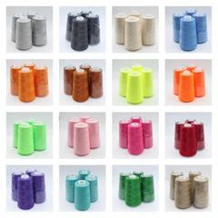 Sewing Thread 100% Polyester Spools 5 Colors 3000 Yard Spools Overlock Cone  for Serger Sewing Machine