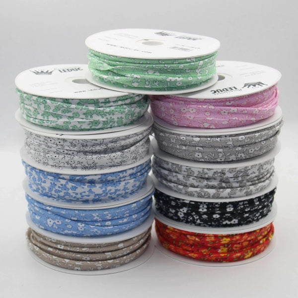 20 meters Floral Cotton Piping (10mm : 2mm+8mm) #SBI517 - ACCESSOIRES LEDUC BV