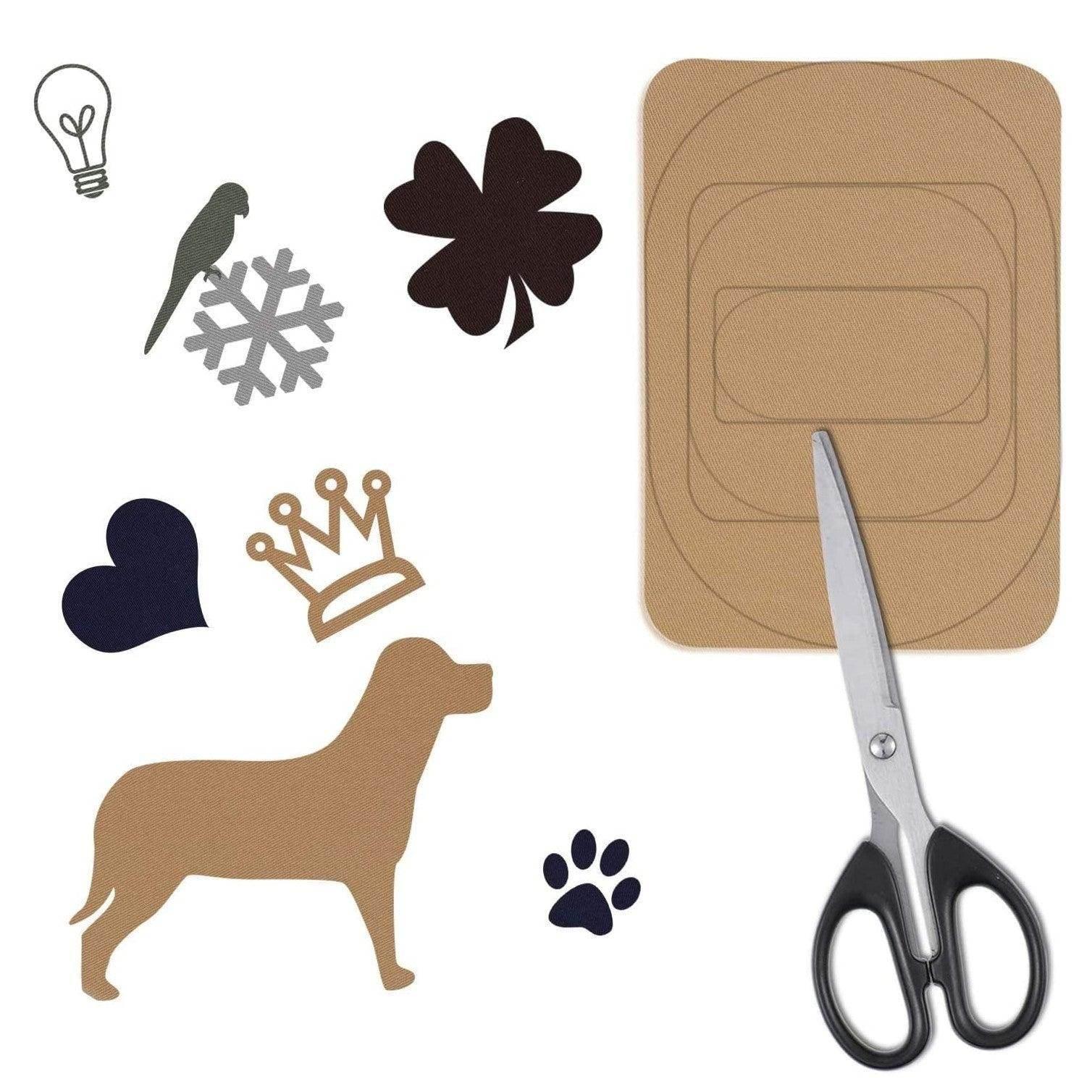 Pack of 30 Iron-on Patches in Fabrics , Clothing Repair Kit for jackets, clothing, 3 sizes, 5 colors, (cafe, black, darkgreen, beige, grey) HOTFIX#VSM2544 - ACCESSOIRES LEDUC BV