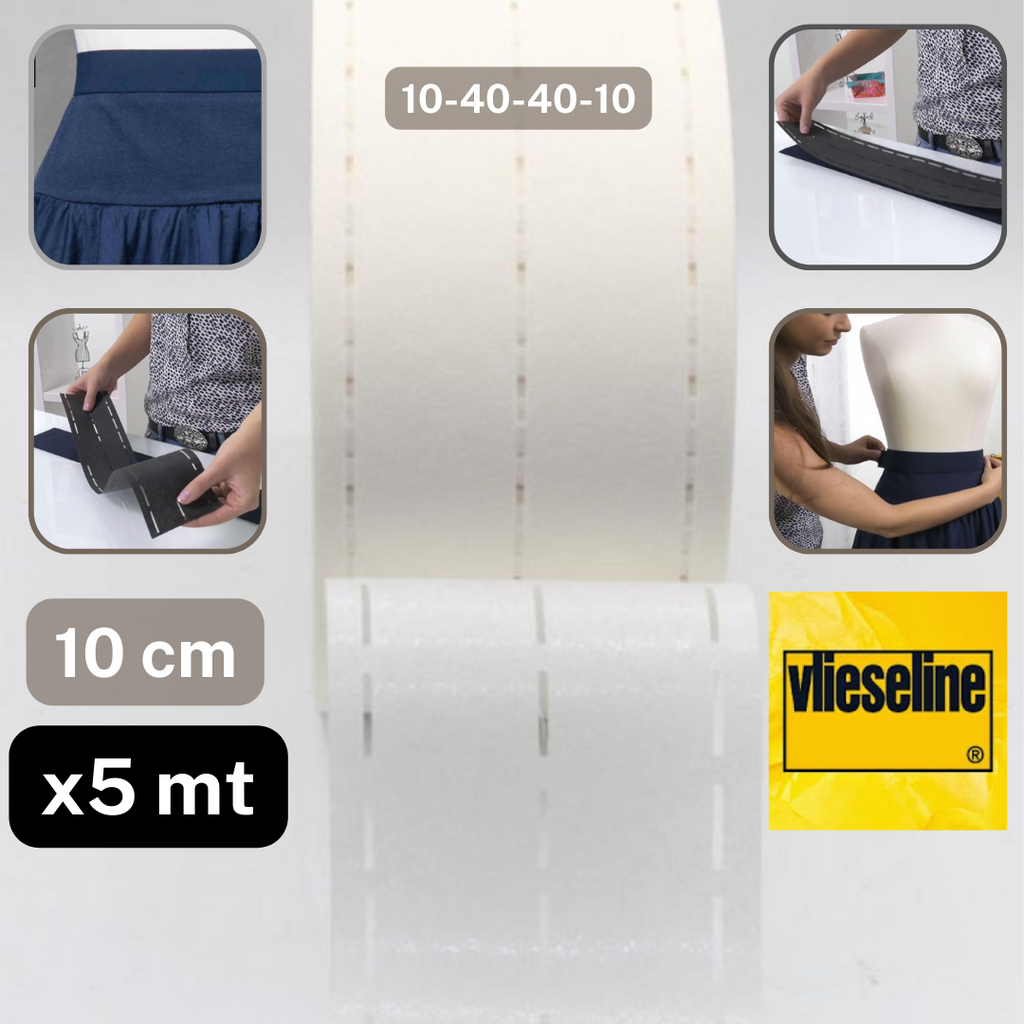 5 meter Taille-shaper Tape 10cm (10+40+40+10mm) Zwart of Wit PERFOBAND