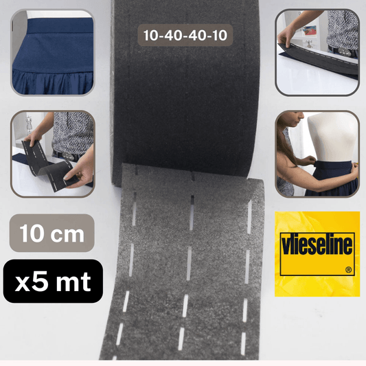 5 meters Waist-shaper Tape 10cm (10+40+40+10mm) Black or White PERFOBAND - ACCESSOIRES LEDUC BV