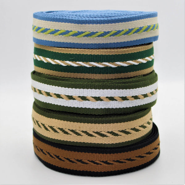 5 Meters 30mm Motive Striped Webbing #RUB1966 - ACCESSOIRES LEDUC BV