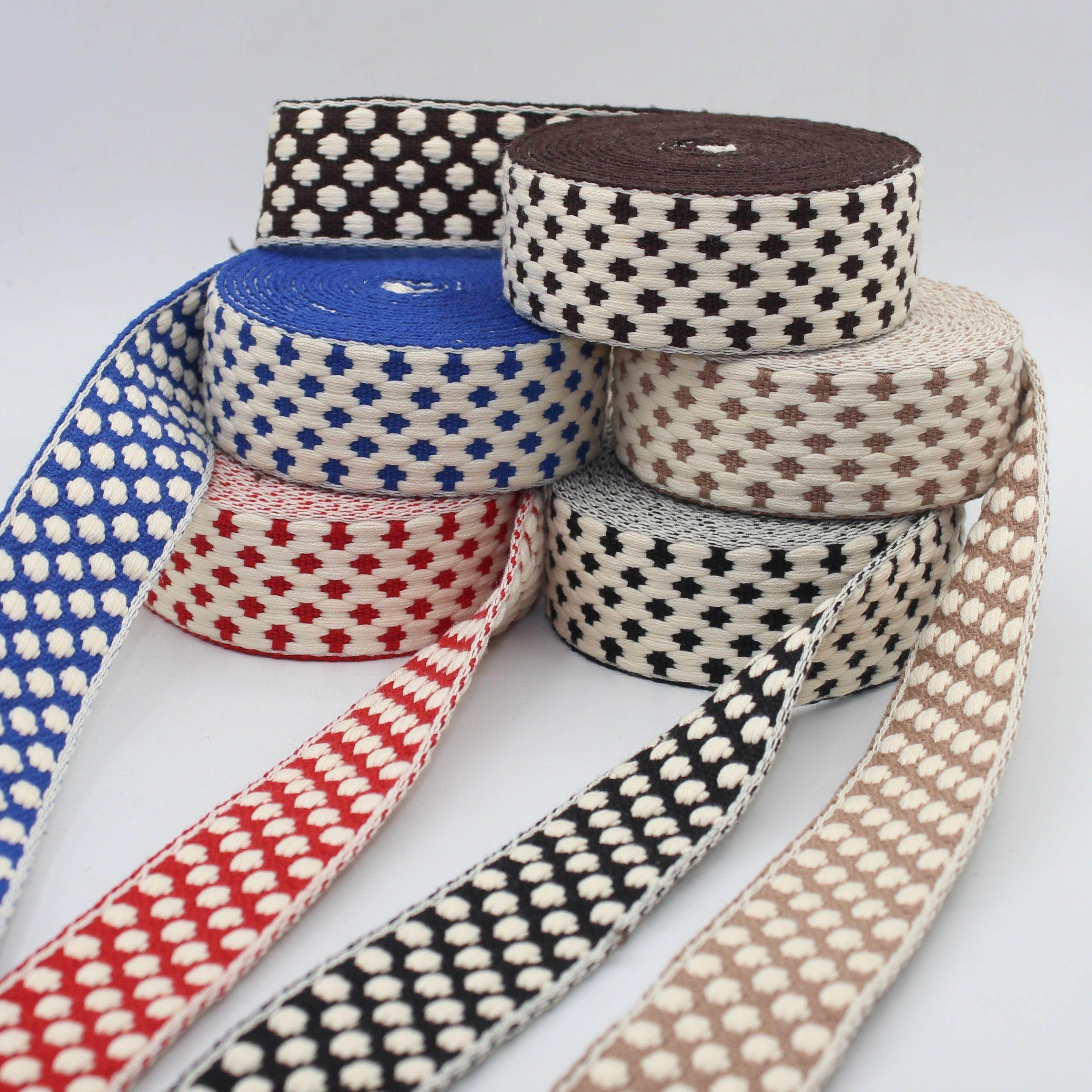 5 Meters Dots Pattern Webbing 38 mm #RUB3505 - ACCESSOIRES LEDUC BV