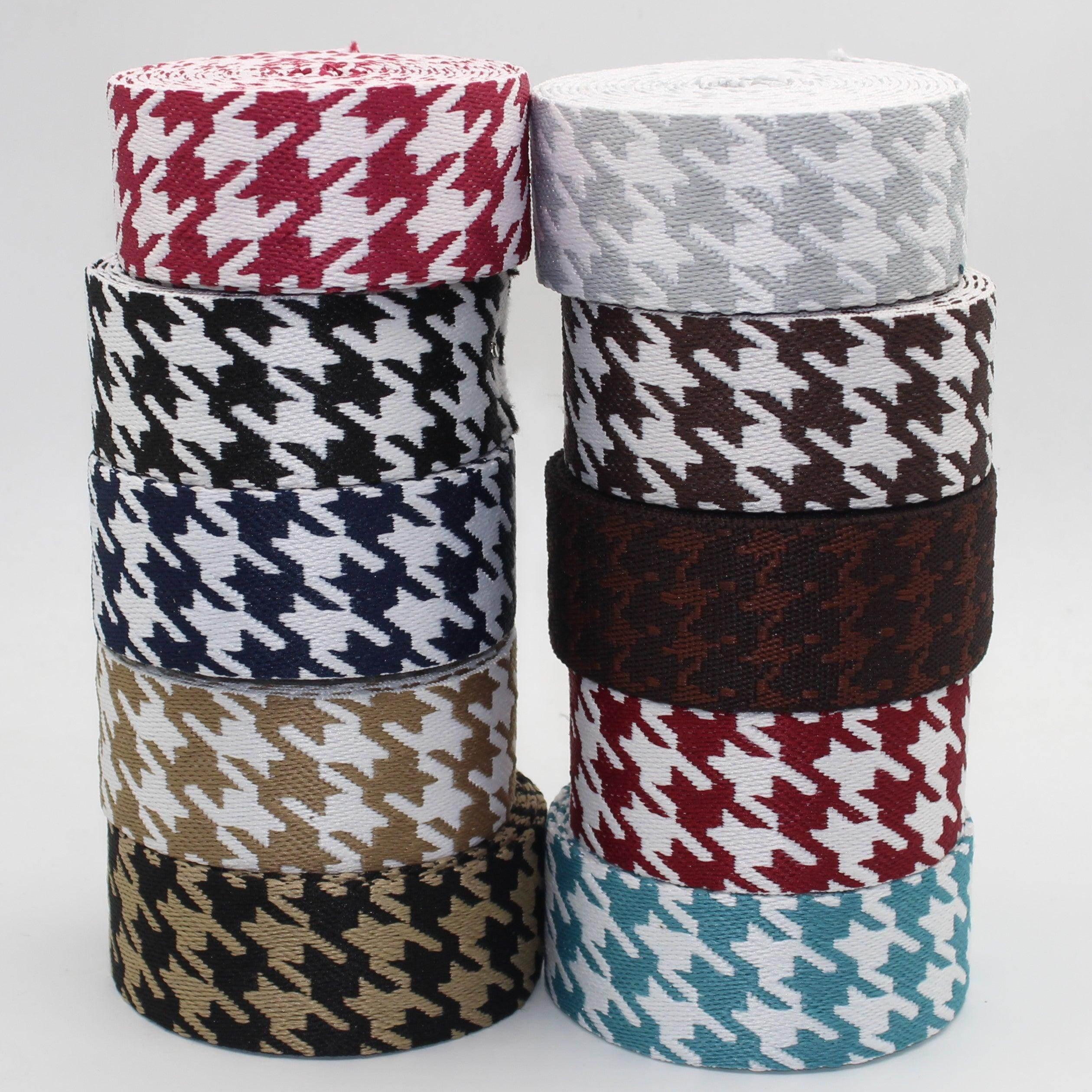5 Meters Webbing with houndstooth Pattern 38mm #RUB3509 - ACCESSOIRES LEDUC BV