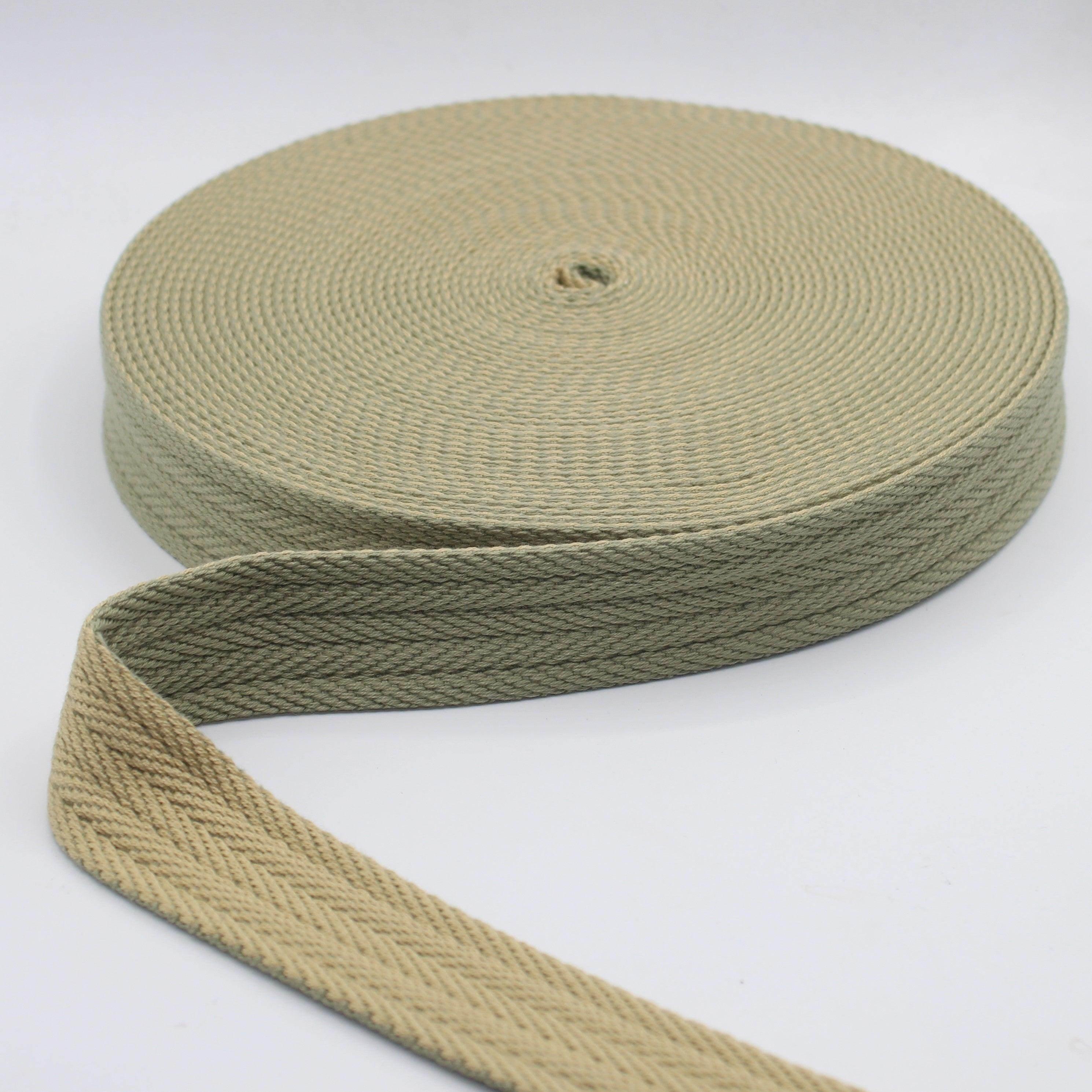 5 Meters Green Braided Webbing 30mm #RUB3524 - ACCESSOIRES LEDUC BV