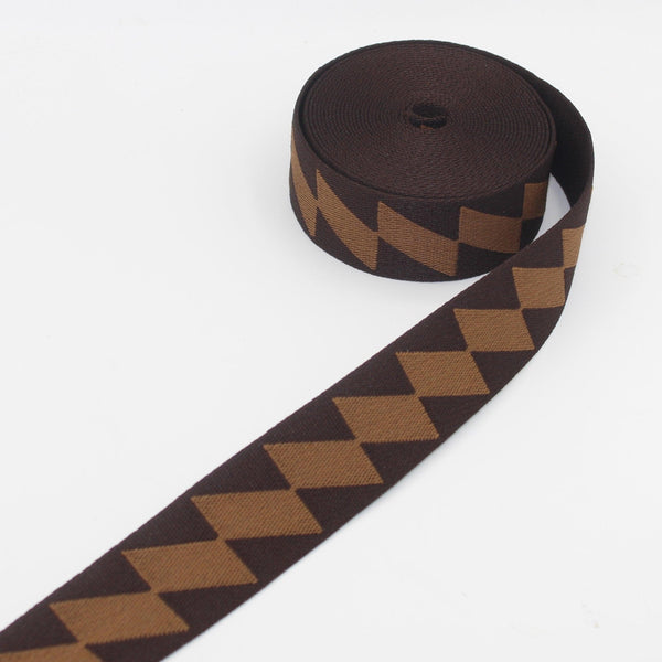 Gurtband mit Parallelepiped-Motiven 40 mm #RUB3529 - ZUBEHÖR LEDUC