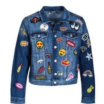 Black and White Shiny Patch "COOL" 12x5cm - ACCESSOIRES LEDUC