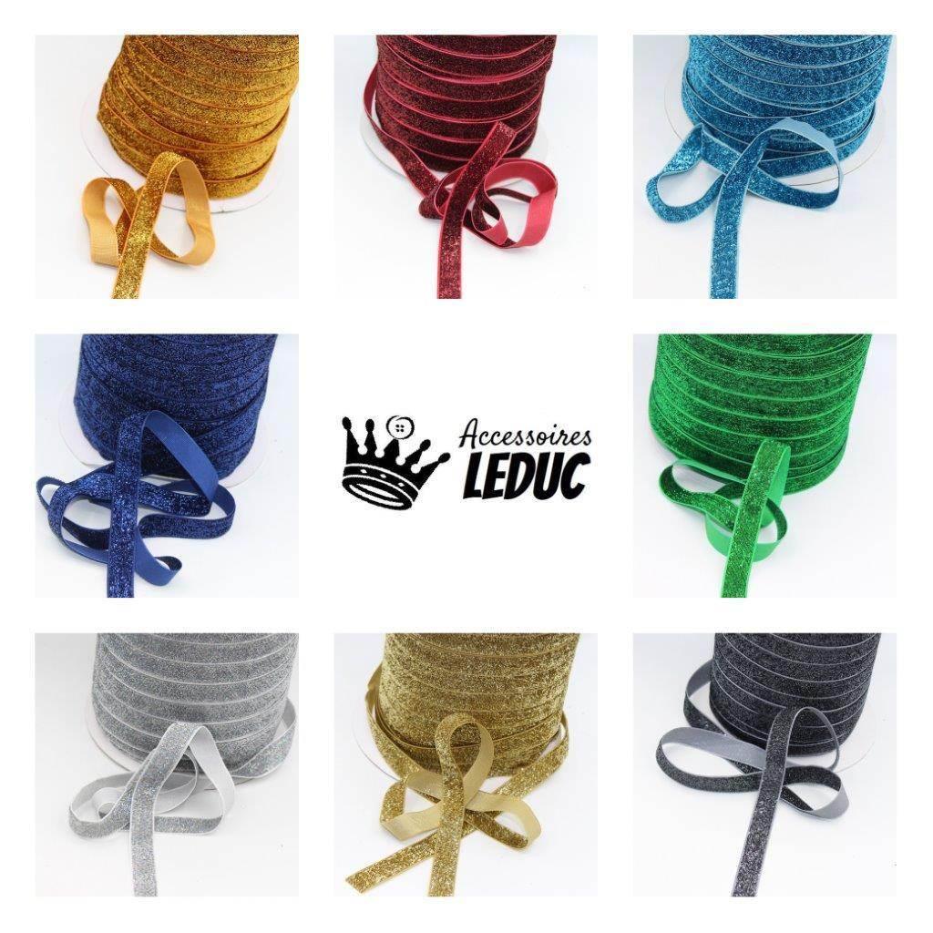 5 Meters 16mm Elastic Lurex Velvet Ribbon #VEL1504 - ACCESSOIRES LEDUC BV